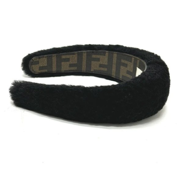 FENDI Hair band head band boa zucca hair accessory fur Black main image 8